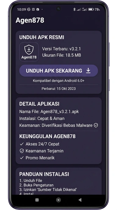 Tampilan halaman APK agen878