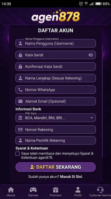 Tampilan halaman daftar agen878