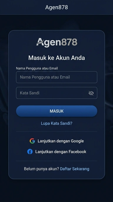 Tampilan halaman login agen878