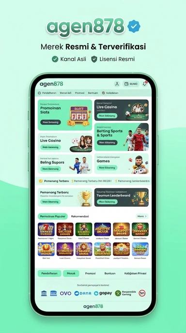 Tampilan kanal resmi agen878