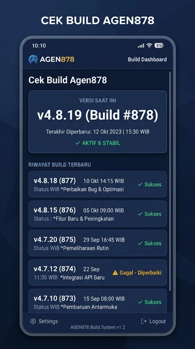 Tampilan riwayat versi agen878
