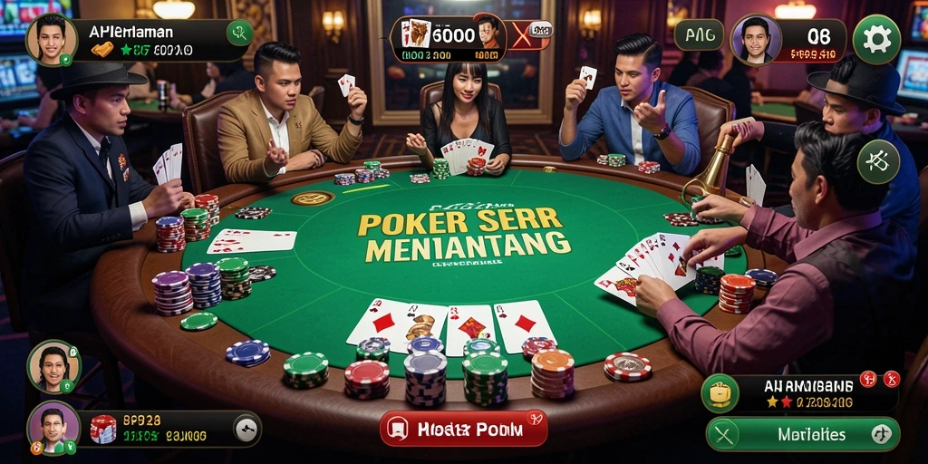 Tampilan antarmuka utama API33 yang menampilkan permainan Poker.