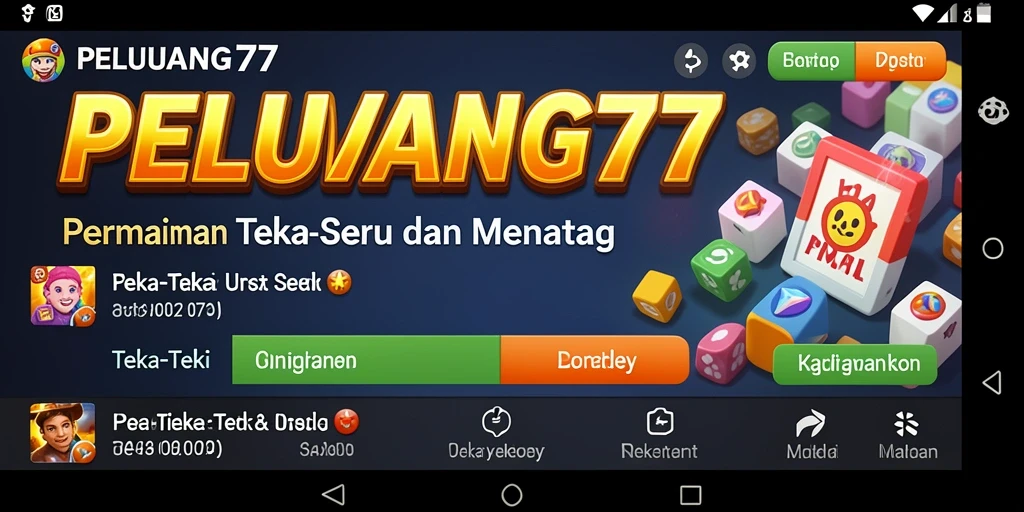 Tampilan antarmuka permainan Teka-Teki PELUANG77 yang menarik.
