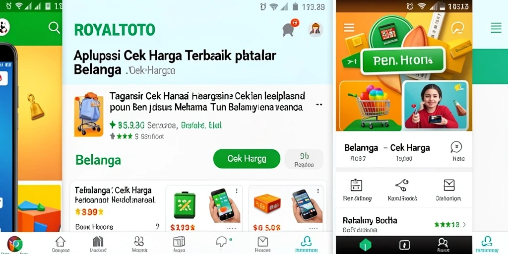 Antarmuka aplikasi ROYALTOTO dengan fitur cek harga yang sederhana.
